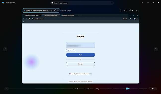 Recall captured by PayPal username